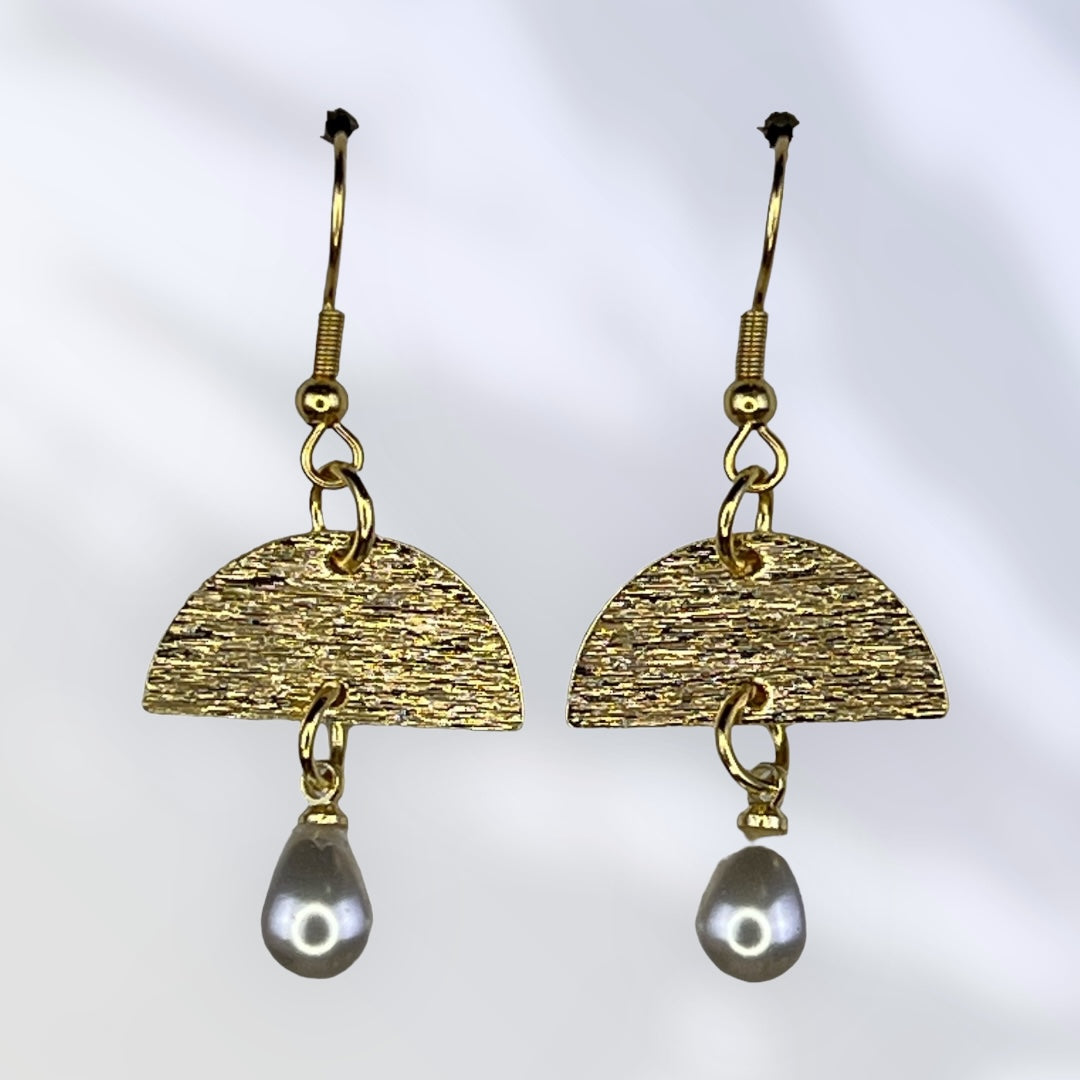 Gold and Pearls - handmade earrings
