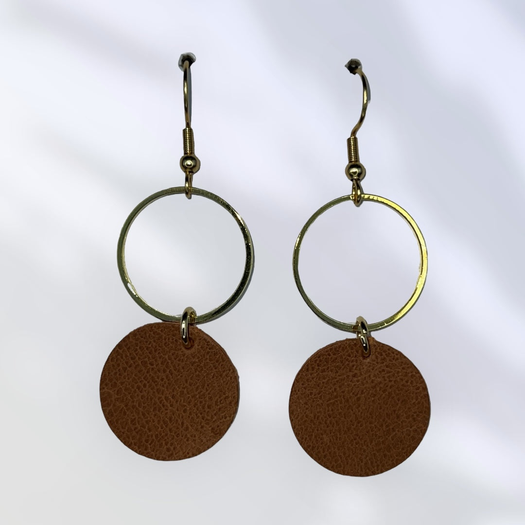 Gold and Brown dangle earrings