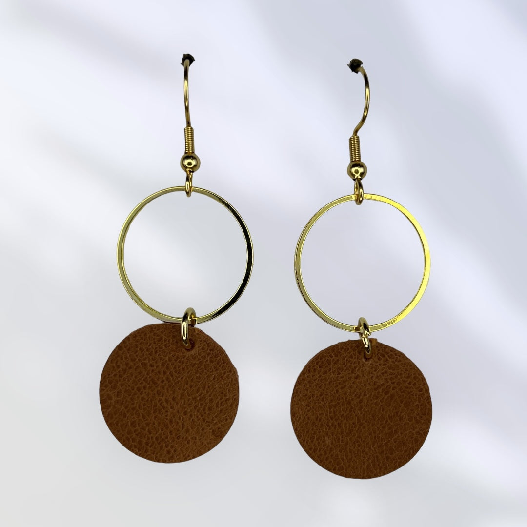 Gold and Brown dangle earrings