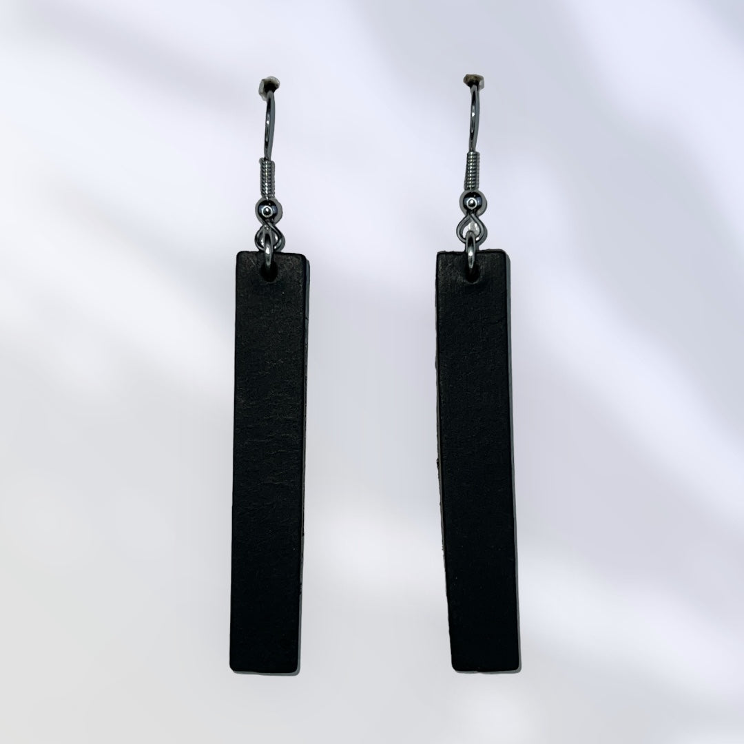 Black Bar Earrings