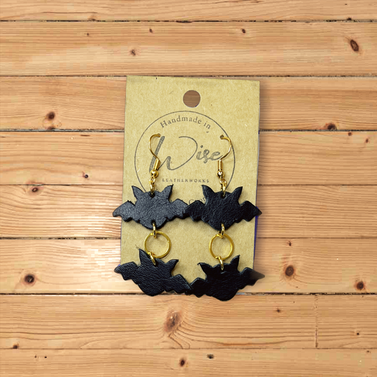 Bats Leather Earrings - Fall Collection