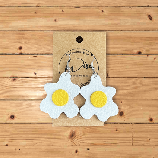 Fried Eggs leather earrings!