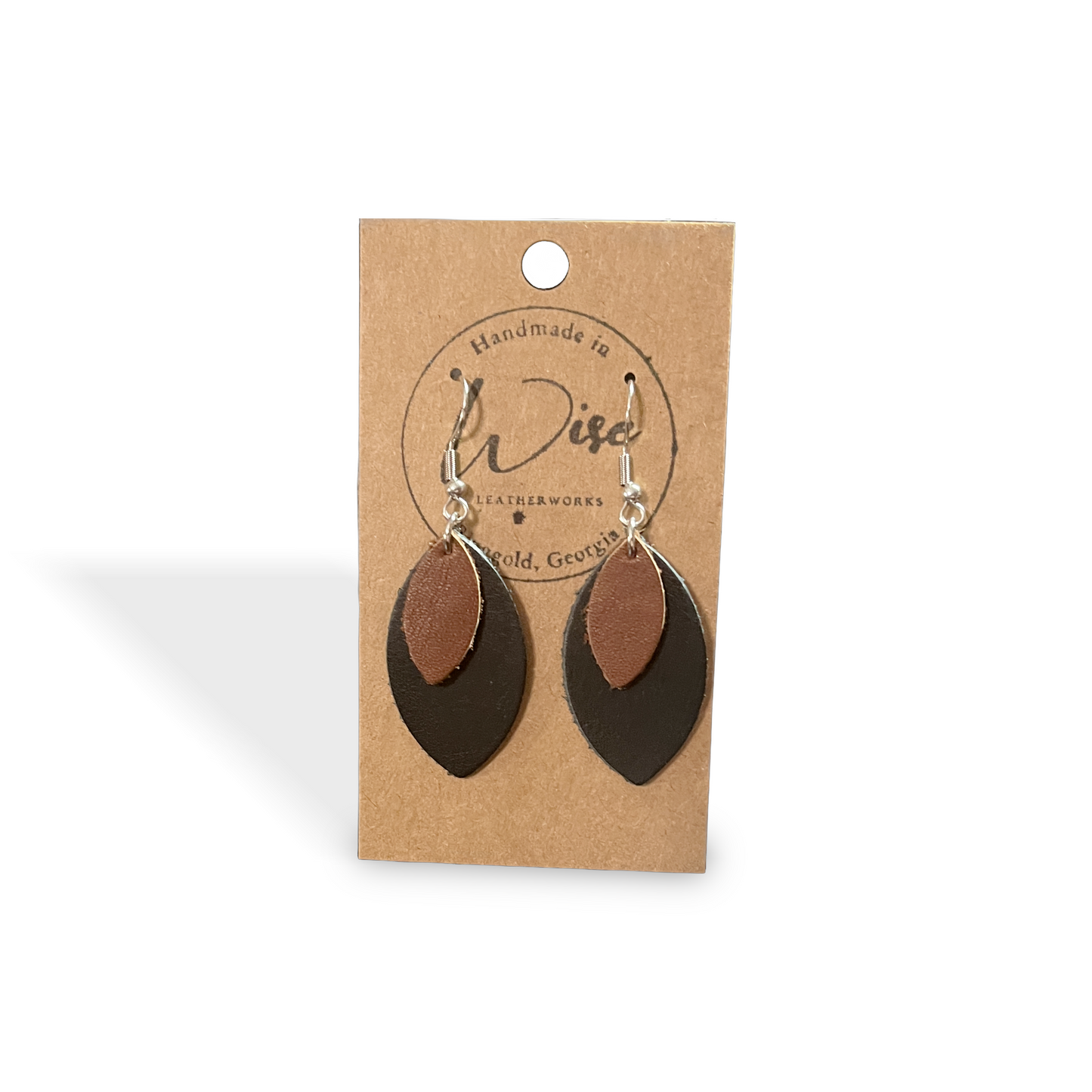 Black and Brown Leather Earrings