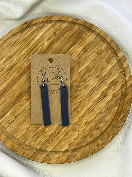 Navy Blue Bar Earrings