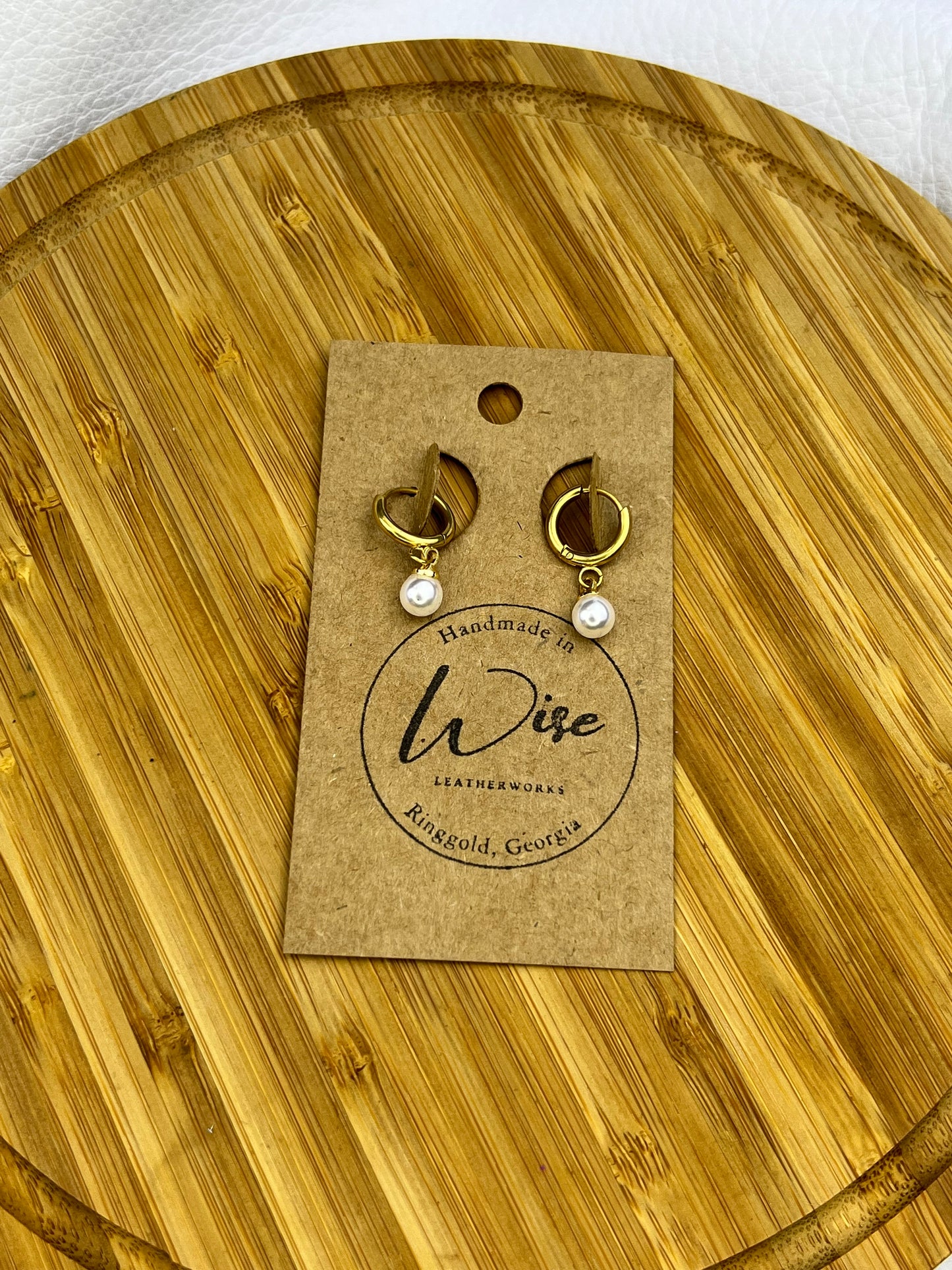 Huggie Hoop with Pearls Earrings